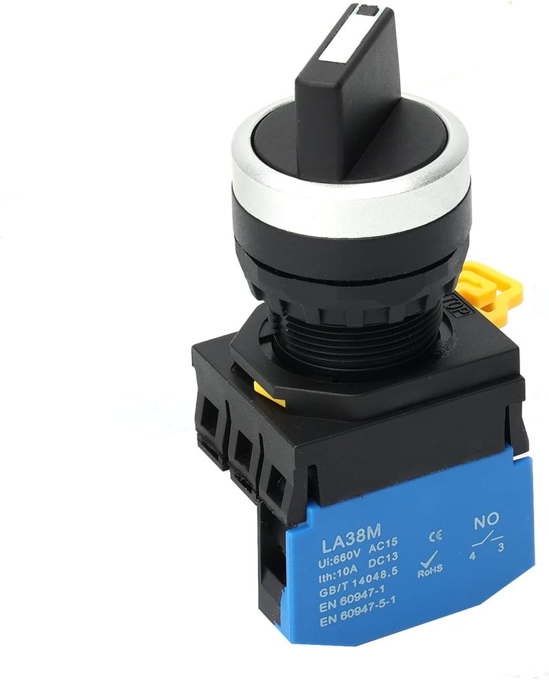 STARELO 22mm Selector Switches 2 Position Maintained 1NO Latching Rotary Selector Switch 10A 660V LA38M-10X-21.(2 Position Maintained) - Image 3